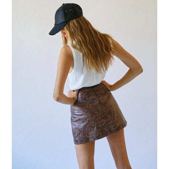 NWT Free People Printed Fake Out Faux Wrap Skirt / Dark Combo - Picture 3 of 5